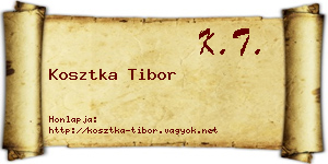 Kosztka Tibor névjegykártya